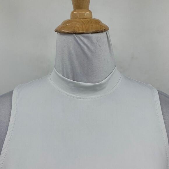 Carbon38 Tank Top Womens XS Extra Small Off White Mock Smooth Sleeveless Cropped - Picture 4 of 13